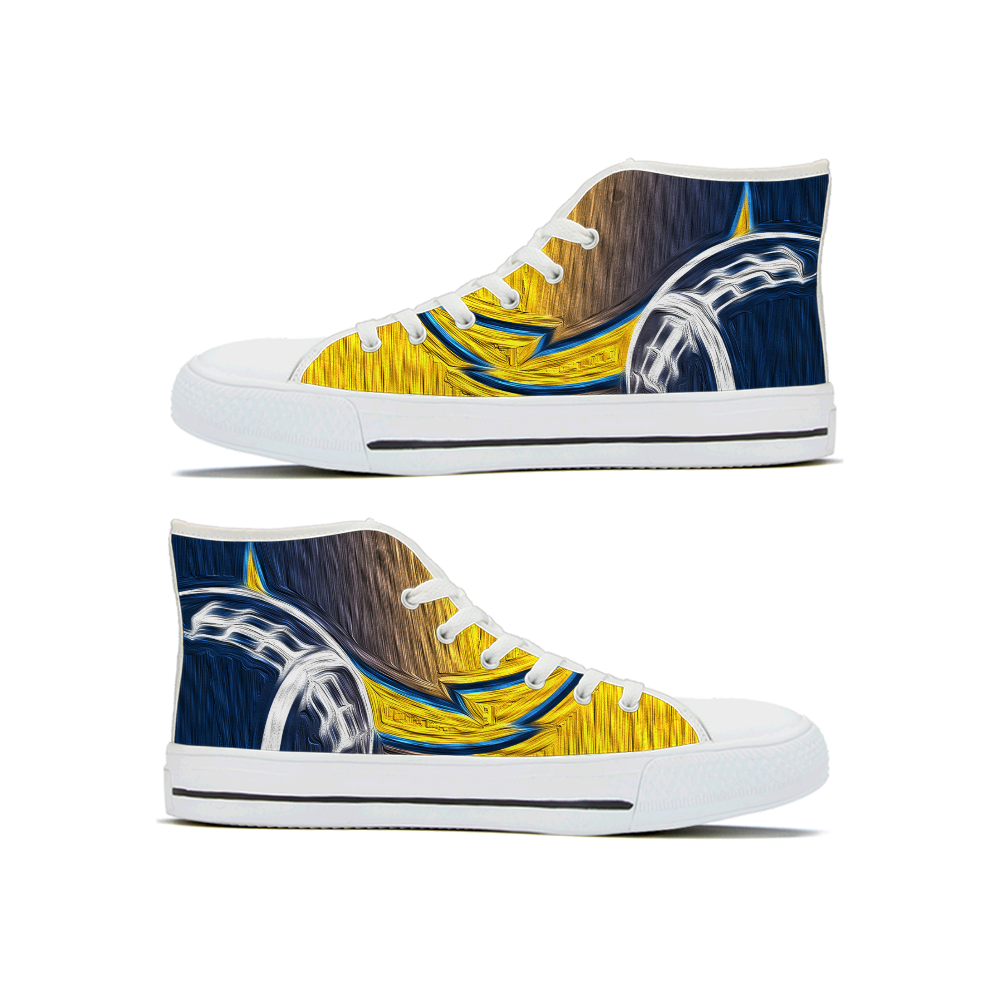 Women's Los Angeles Chargers High Top Canvas Sneakers 002